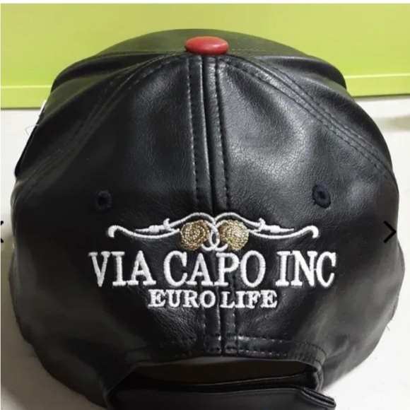 Men Black/Red Via Capo Hat New With Tags - Picture 4 of 4